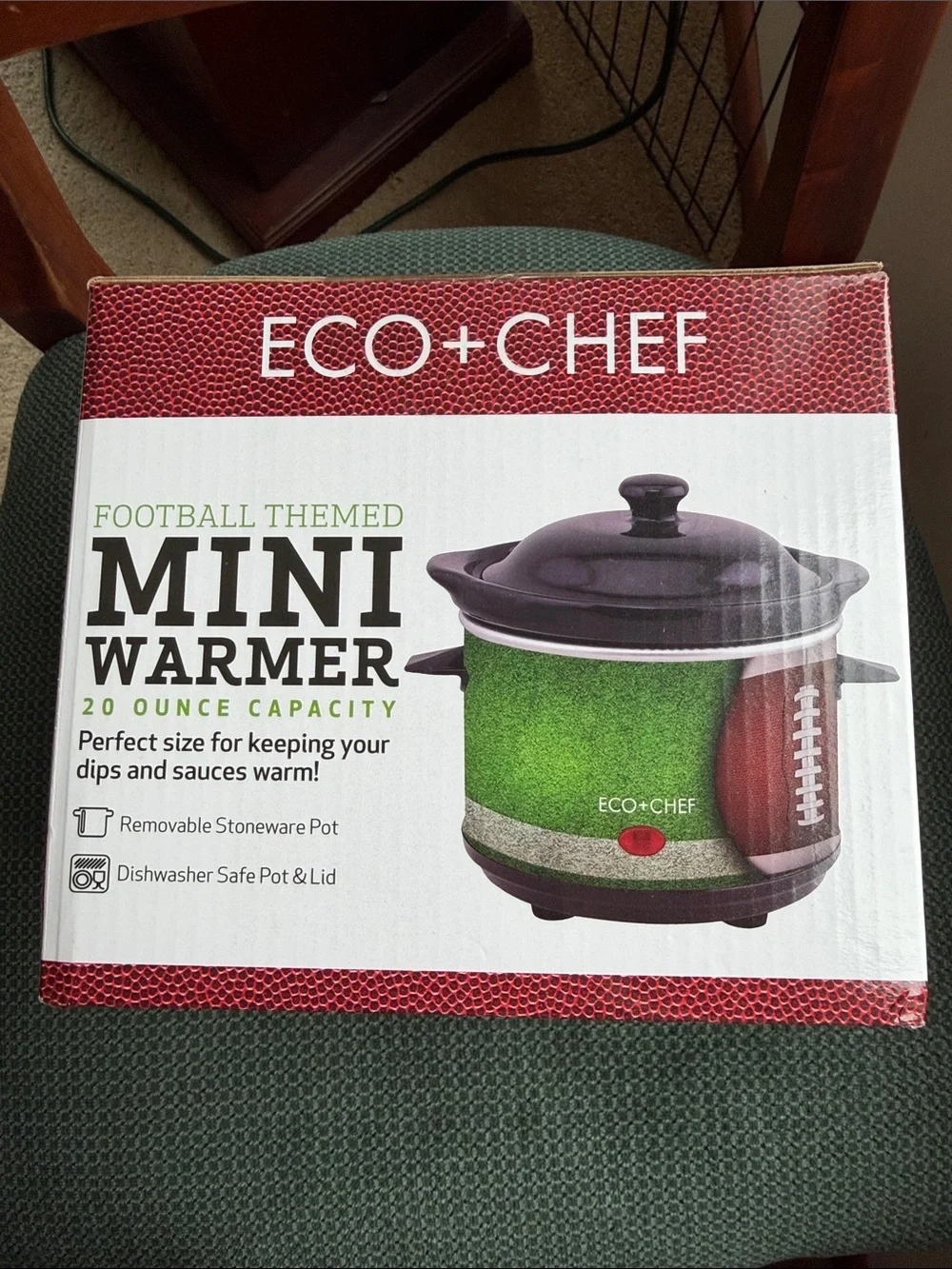 Eco+Chef Football-Themed Mini Stoneware Warmer